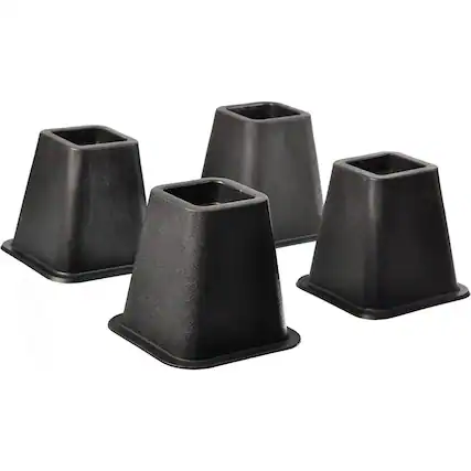 Front. Home It - 5 to 6-inch Super Quality Bed and Furniture Risers 4-pack in Black - Black.