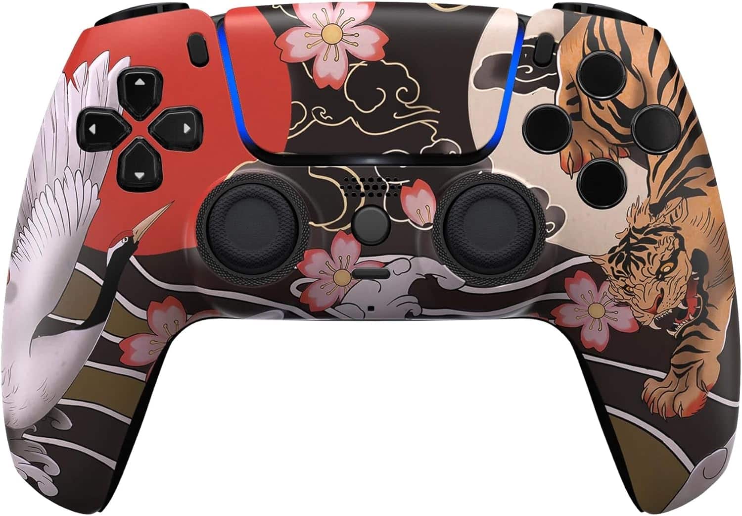 Front. Custom Controllerzz - Custom Wireless Controller for PS5 - Tiger Blossom.