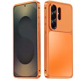 Dteck - Magnetic Quick-Release Hard Shell Case with Drop Protection for Samsung Galaxy S26 Ultra - Orange