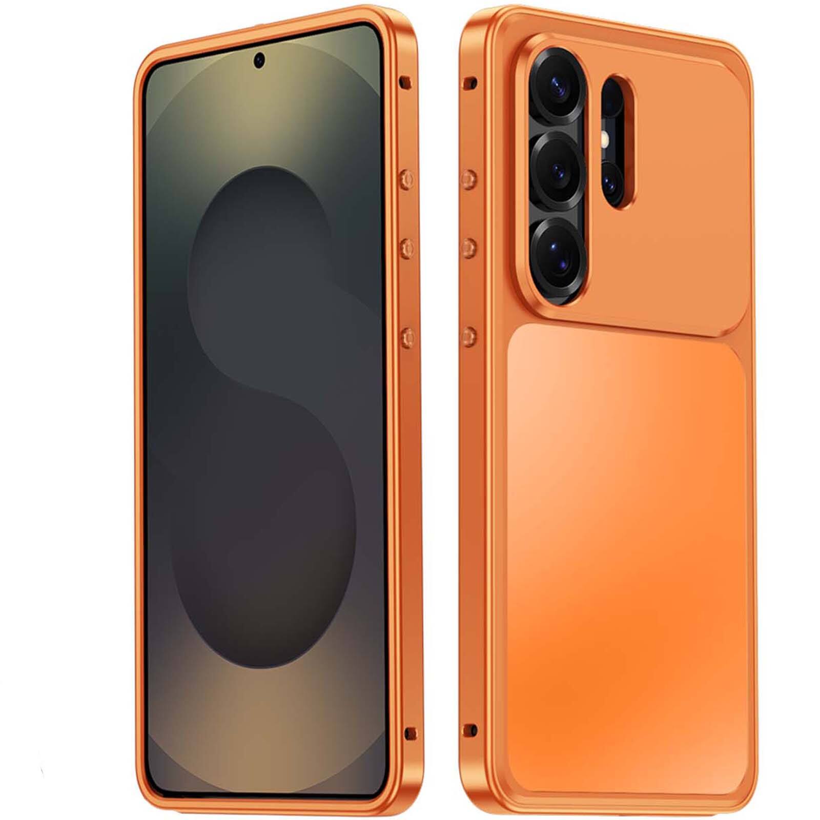Dteck - Magnetic Quick-Release Hard Shell Case with Drop Protection for Samsung Galaxy S26 Ultra - Orange
