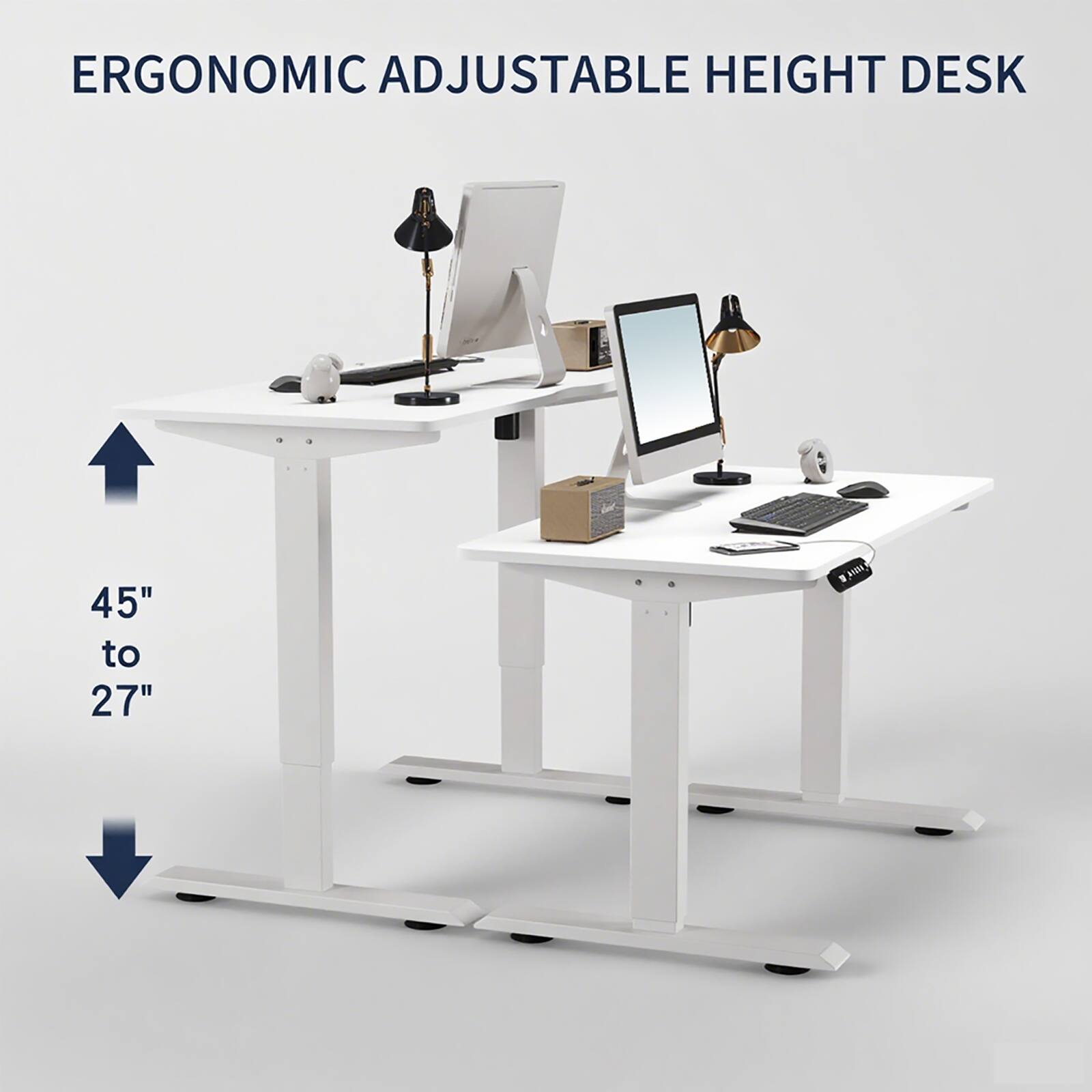 ERGONOMIC ADJUSTABLE HEIGHT DESK

45" to 27"