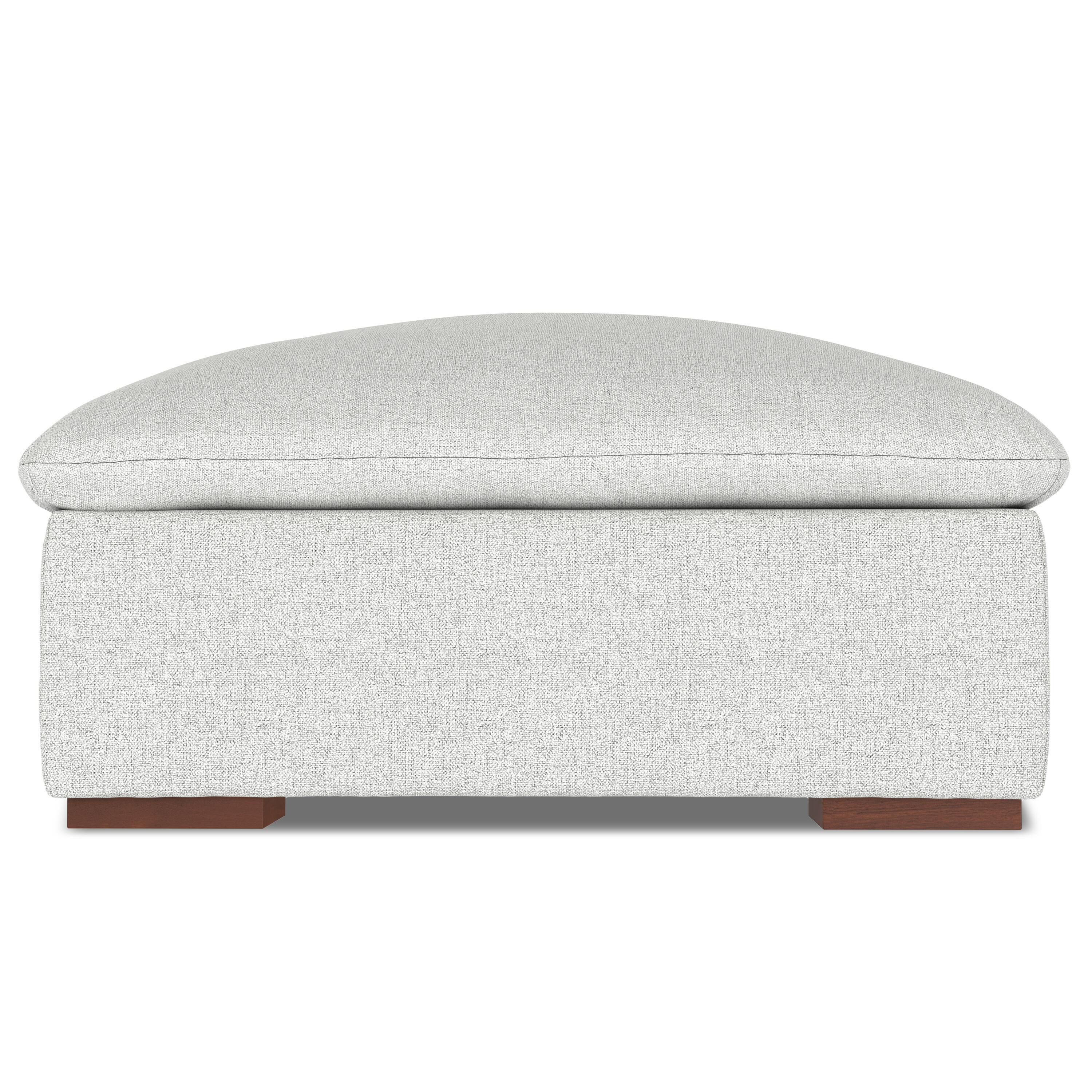 Alt View 1. Simpli Home - Jasmine Ottoman in Performance Fabric - Cloud Grey.