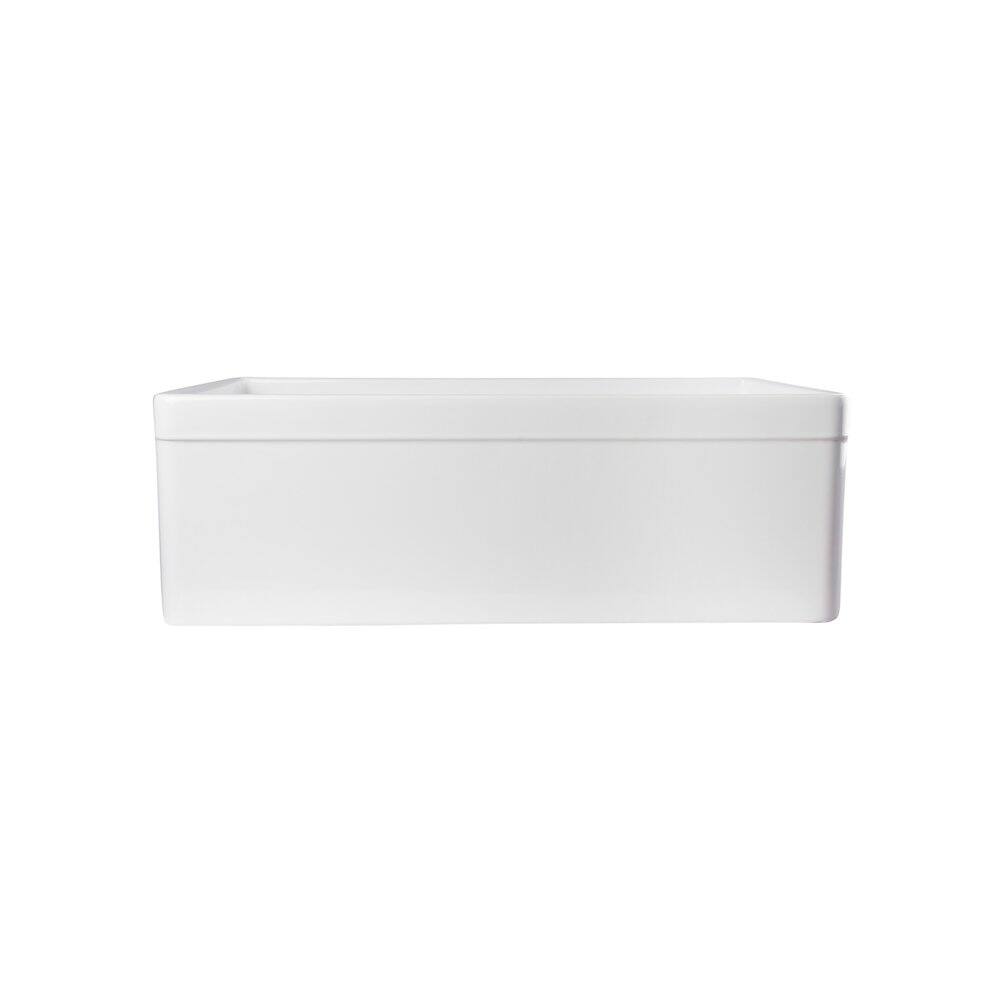 Alt View 2. Alfi - ALFI brand White 30 Decorative Lip Apron Single Bowl Fireclay Farmhouse Kitchen Sink - White.