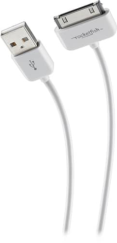 Front. Rocketfish™ - Charge/Sync Cable for Apple® iPhone®, iPad® and iPod® - White.