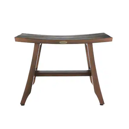 Front. DecoTeak - DecoTeak® Satori® 24" Teak Wood Shower Bench in Woodland Brown Finish - Woodland Brown.
