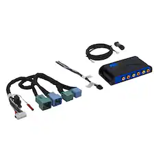 Front. PAC - AmpPRO4 Amp Integration Interface AP4-CH42 for 2021 and Up Chrysler Jeep Ram, Includes Sublevel Controller - Blue/Black.