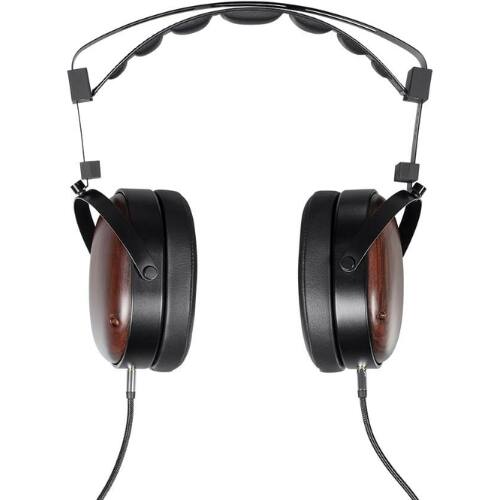 Left. Monoprice - Monolith Over-Ear Planar Magnetic Headphones – 66mm Drivers, Closed-Back, Comfortable Ear Pads, Studio-Grade, Black/Wood - Black.