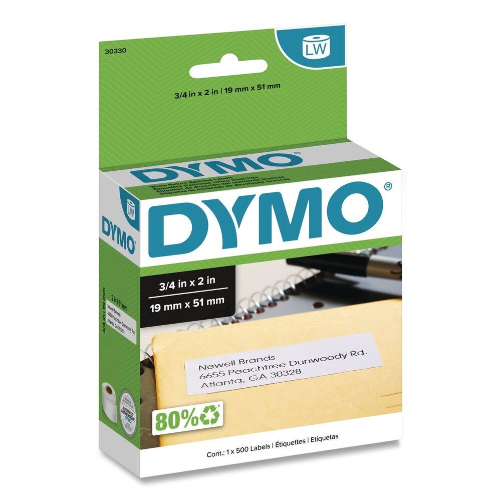 DYMO - 30330 0.75 in. x 2 in. LabelWriter Return Address Labels - (1 Roll/Box) - White