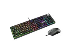 Front. MSI - MSI Forge GK320 Combo RED US - RGB Gaming Keyboard & Mouse, Anti-Ghosting, 12,800 DPI, 13-Mode RGB, Black - Black.