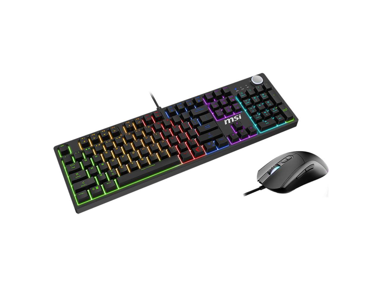 MSI - Forge GK320 Combo RED US - RGB Gaming Keyboard & Mouse, Anti-Ghosting, 12,800 DPI, 13-Mode RGB - Black