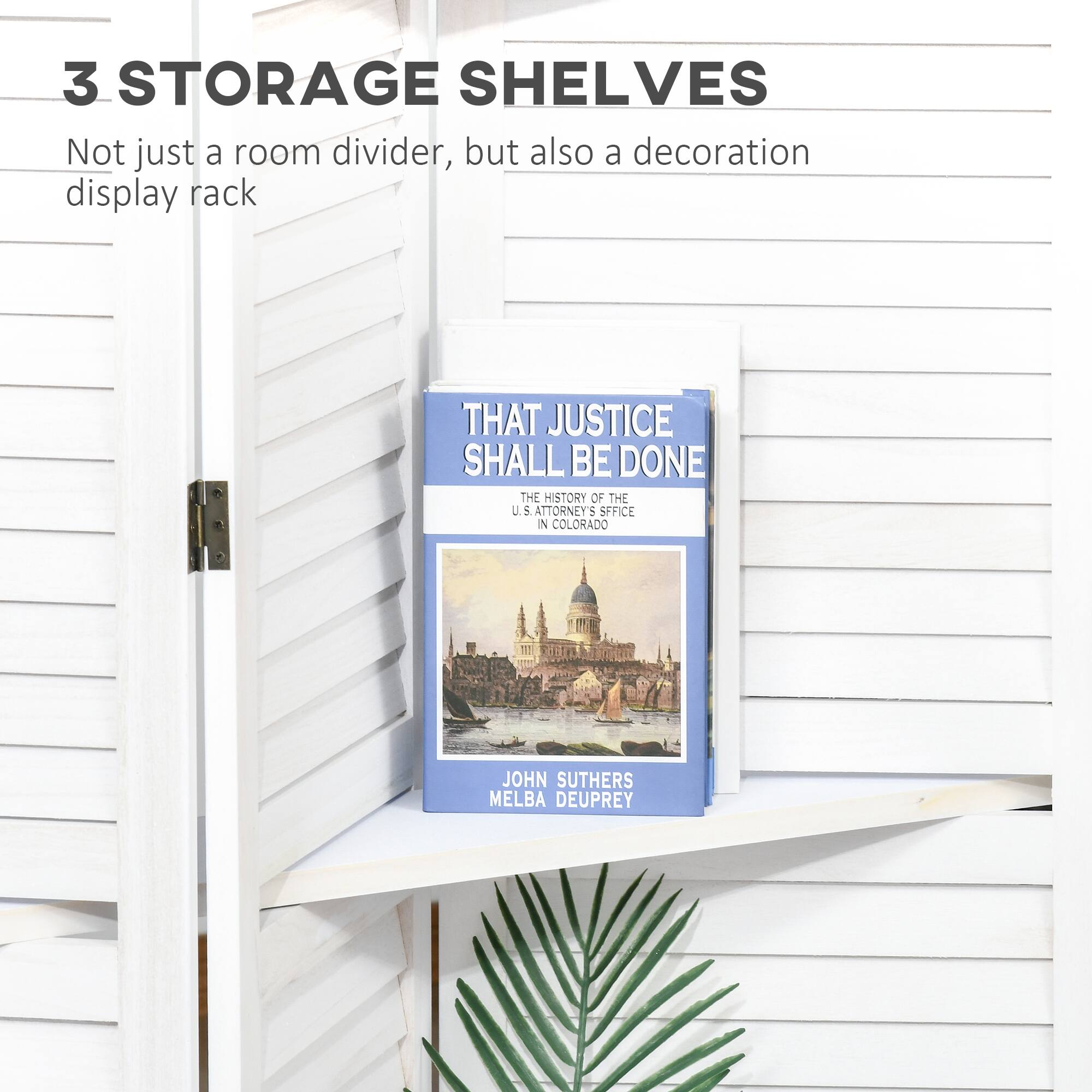 3 STORAGE SHELVES
Not just a room divider, but also a decoration display rack
THAT JUSTICE SHALL BE DONE
THE HISTORY OF THE U.S. ATTORNEY'S OFFICE IN COLORADO
JOHN SUTHERS MELBA DEUPREY