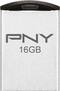 PNY - Micro Metal Attaché 16GB USB Flash Drive - Matte Silver-Front_Standard