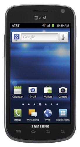 Front Standard. Samsung - Exhilarate I577 4G Cell Phone (Unlocked) - Black.