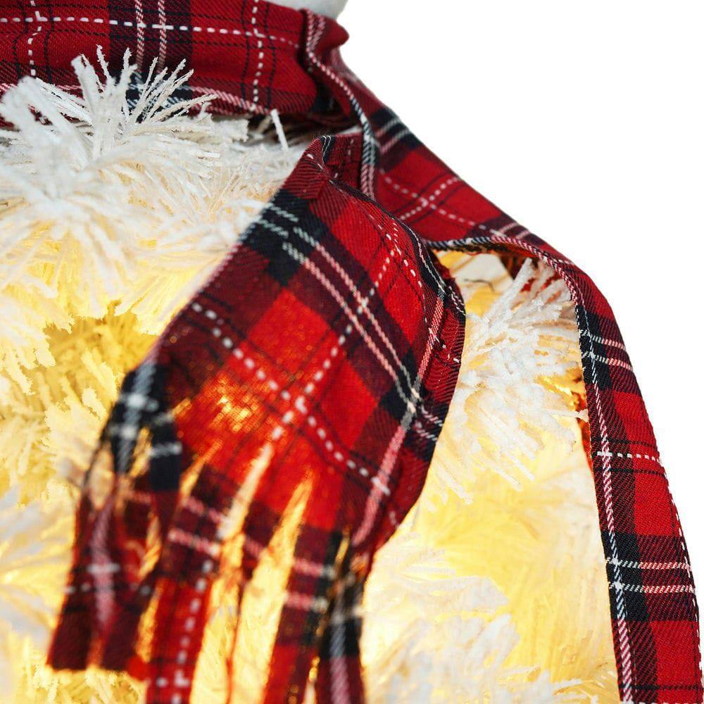 Alt View 4. Resenkos - 4ft Pre-Lit Snowman-Shaped Artificial Christmas Tree with 100 LED Lights and 380 Tips, Indoor/Outdoor, White - White.