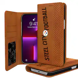 Keyscaper - NFL - Pittsburgh Steelers iPhone Folio Case - 14 - Brown