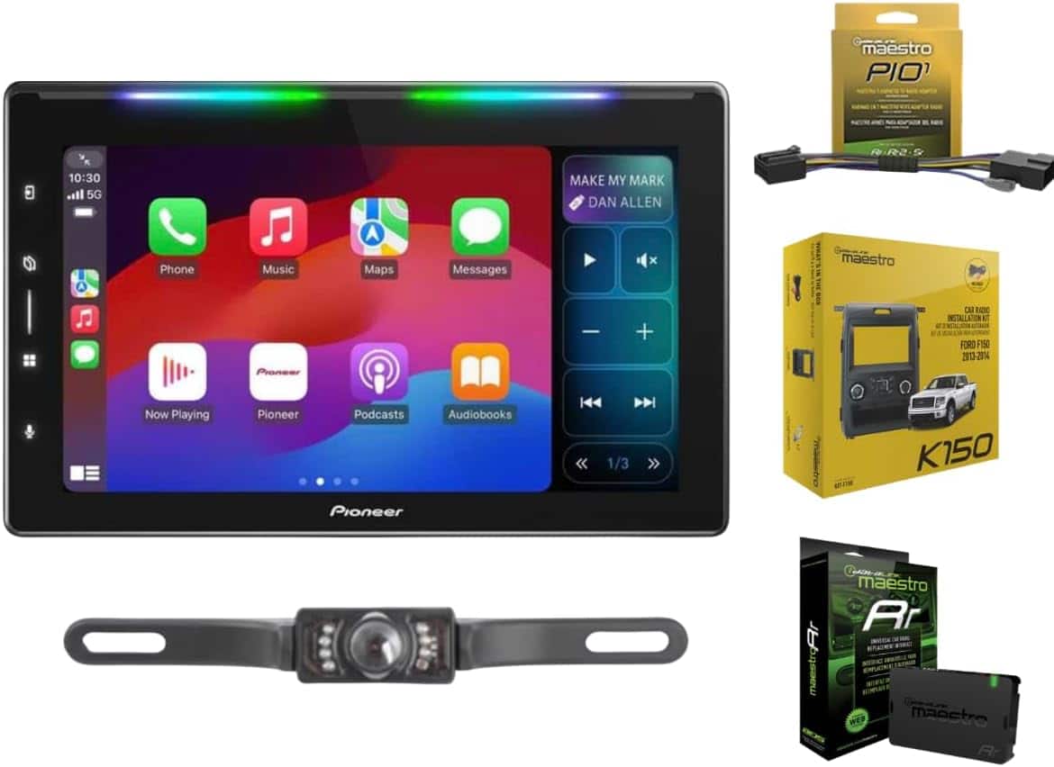 Pioneer - DMH-WT6000NEX 10.1" Digital Receiver Backup Camera + ADS-MRR + KIT-F150 For 13-14 Ford F150 4.3" Screen - Black