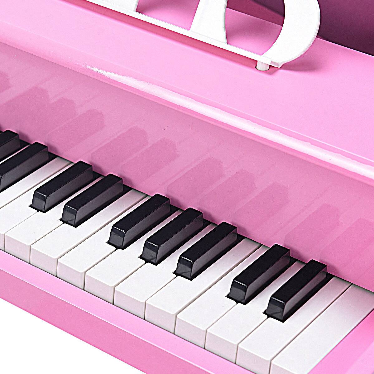 Alt View 17. Costway - Children 30 Key Toy Grand Baby Piano with Kids Bench Wood - Pink.