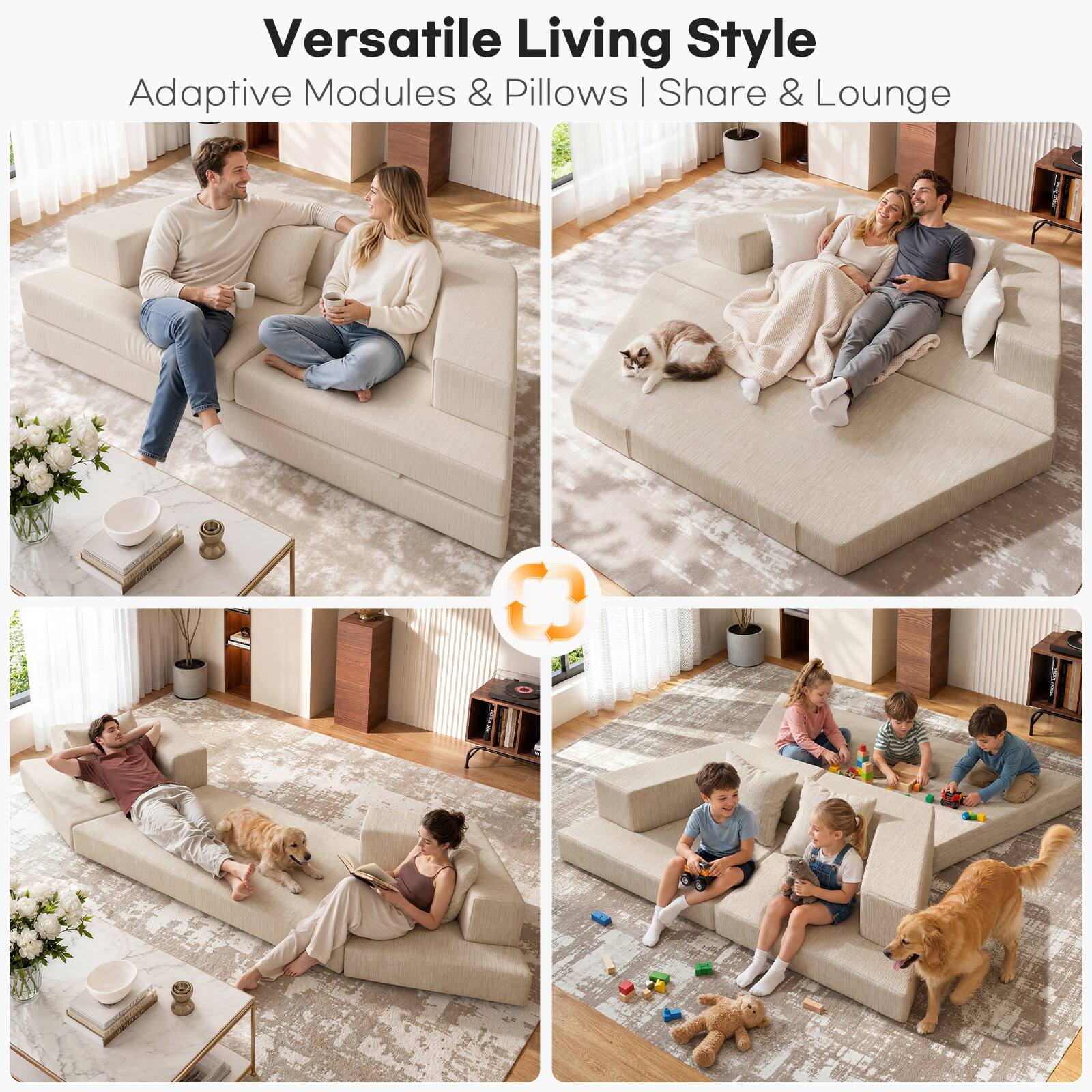 Versatile Living Style  
Adaptive Modules & Pillows | Share & Lounge