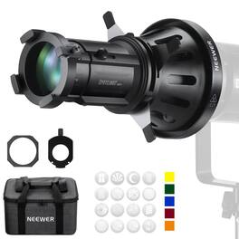Neewer - Spotlight Snoot with 20° Lens, Adjustable Focus, Gobos & Gels, LS-39