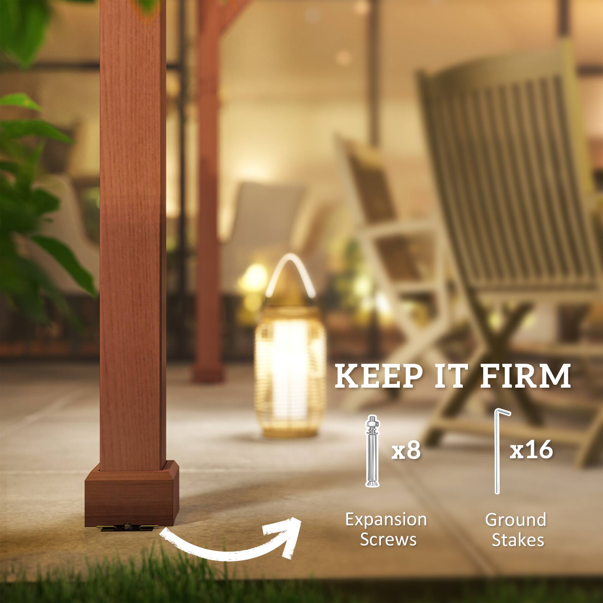 KEEP IT FIRM
x8 Expansion Screws
x16 Ground Stakes