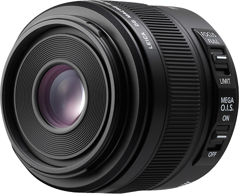 Angle View: Leica - DG 45mm f/2.8 Aspherical Mega O.I.S. Macro Lens for Select LUMIX G-Series DSLR Cameras - Black