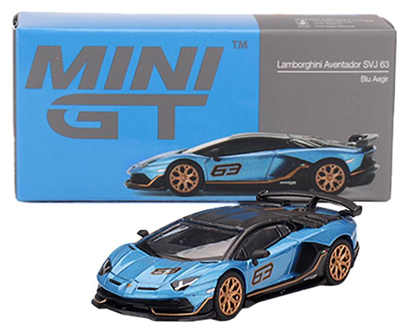 MINI GT  
Lamborghini Aventador SVJ 63  
Blu Aegir