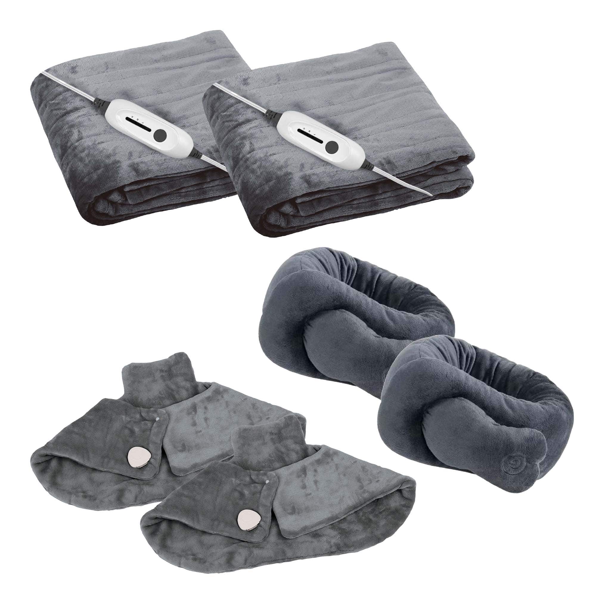 Pursonic - Ultimate Comfort Bundle: Heated Blankets & Relaxing Massagers - Multicolor