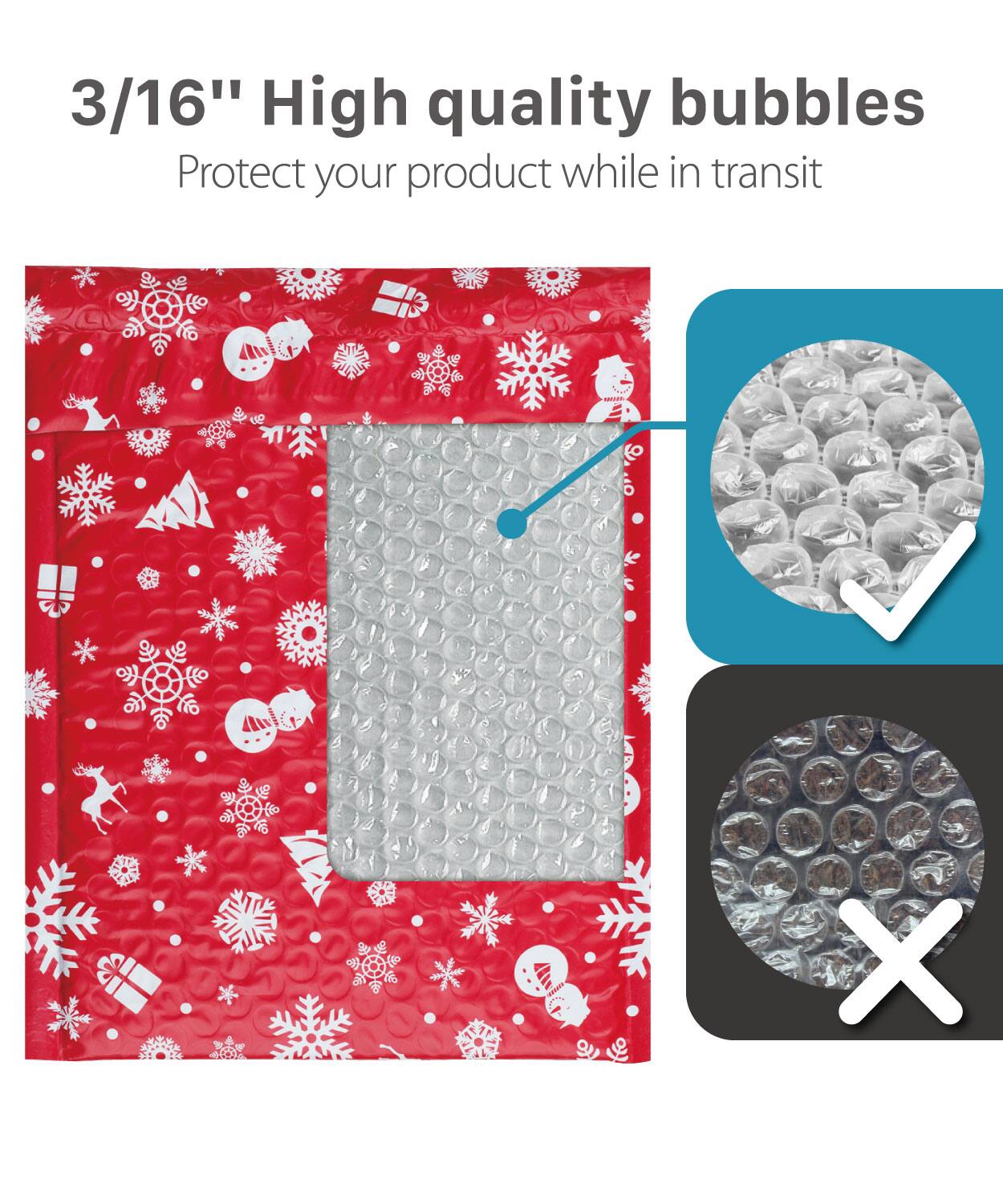 3/16" High quality bubbles  
Protect your product while in transit