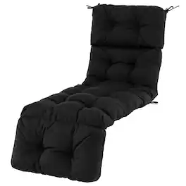 Gymax - 73'' Lounge Chaise Cushion Padded Recliner Cushion - Black