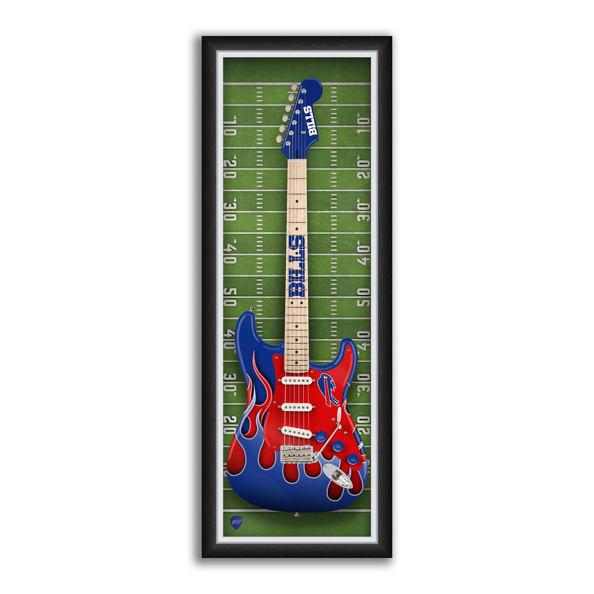Buffalo Bills 14" x 37" Framed Electric Guitar Print