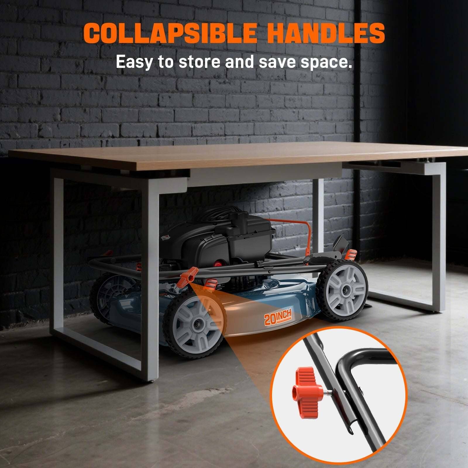 COLLAPSIBLE HANDLES  
Easy to store and save space.  
20INCH