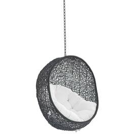 Encase Swing Outdoor Patio Lounge Chair Without Stand by Modway - Black White