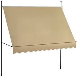 Outsunny - x 4' Manual Retractable Awning, Non-Screw Patio Awning, UV Resistant - Beige