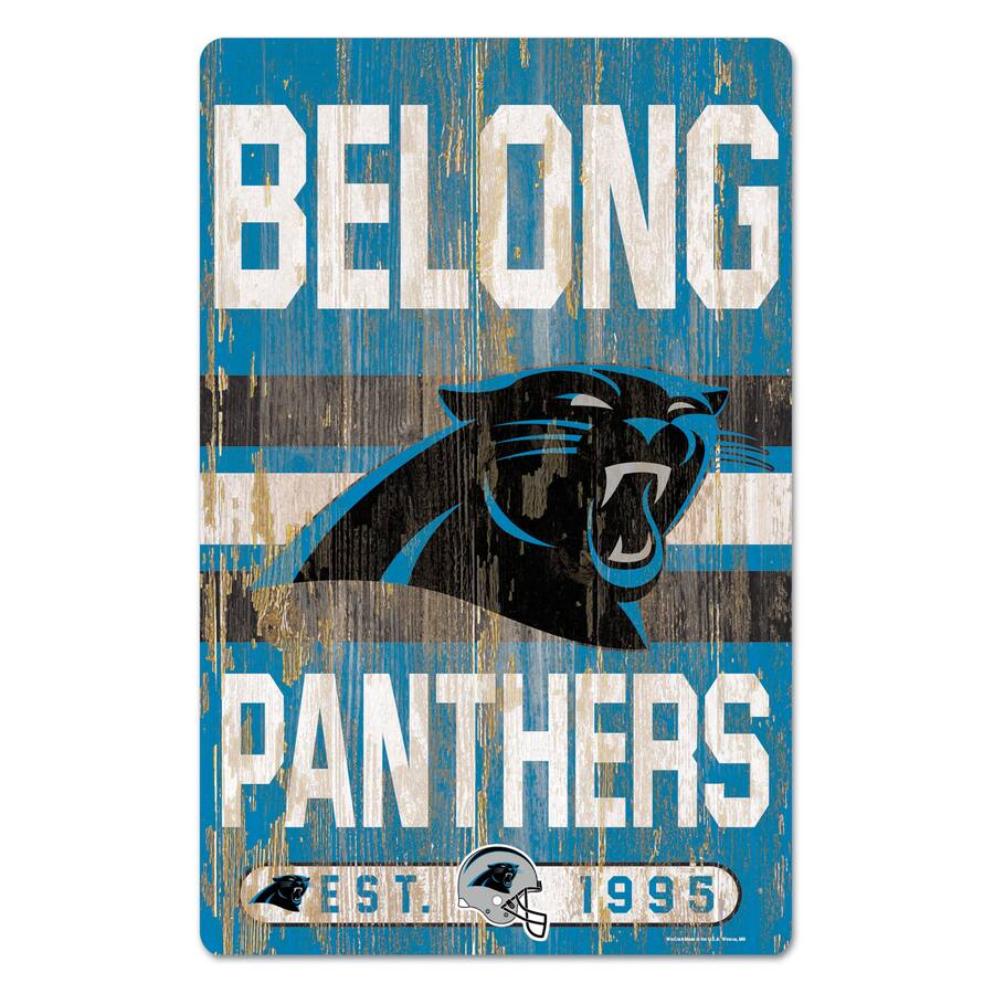 Panders Sign WinCraft Carolina Panthers 11'' x 17'' Slogan Wood Sign Multicolor ...