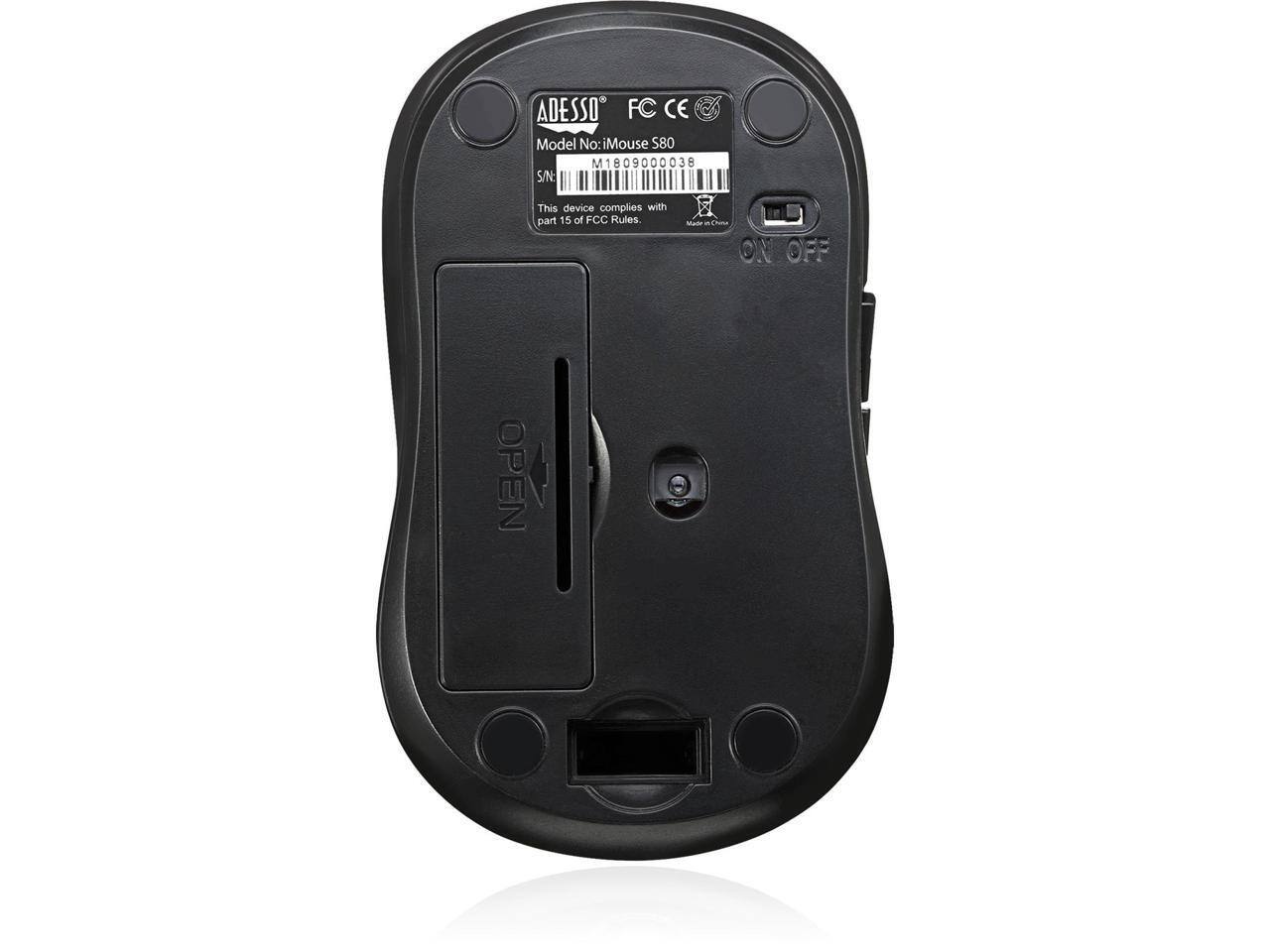 ADESSO FC CE  
Model No: iMouse S80  
S/N: M1809000036  
This device complies with part 15 of FCC Rules  
J.O OFF OPEN
