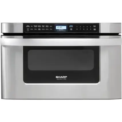 Front. Sharp - 24" 1.2 Cu. Ft. Built-in Microwave Drawer - Stainless Steel.