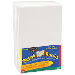 Hygloss - Blank Paperback Books, 5.5" x 8.5", White, Pack of 10