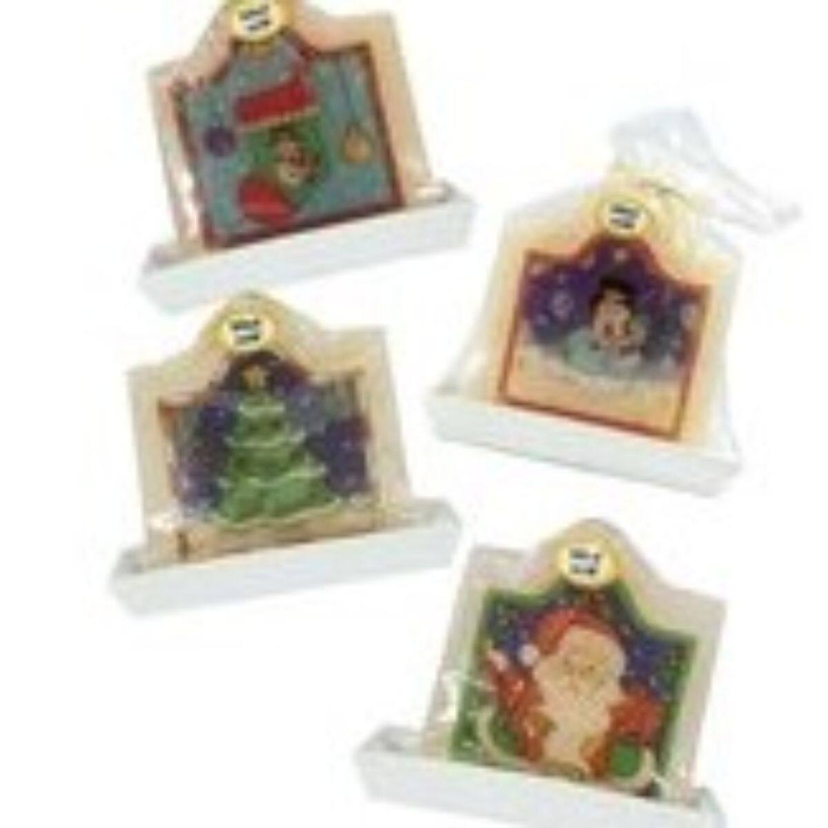 Alt View 1. CC Christmas Decor - 72 White and Green Santa Claus Christmas Candles 4.25" - White.