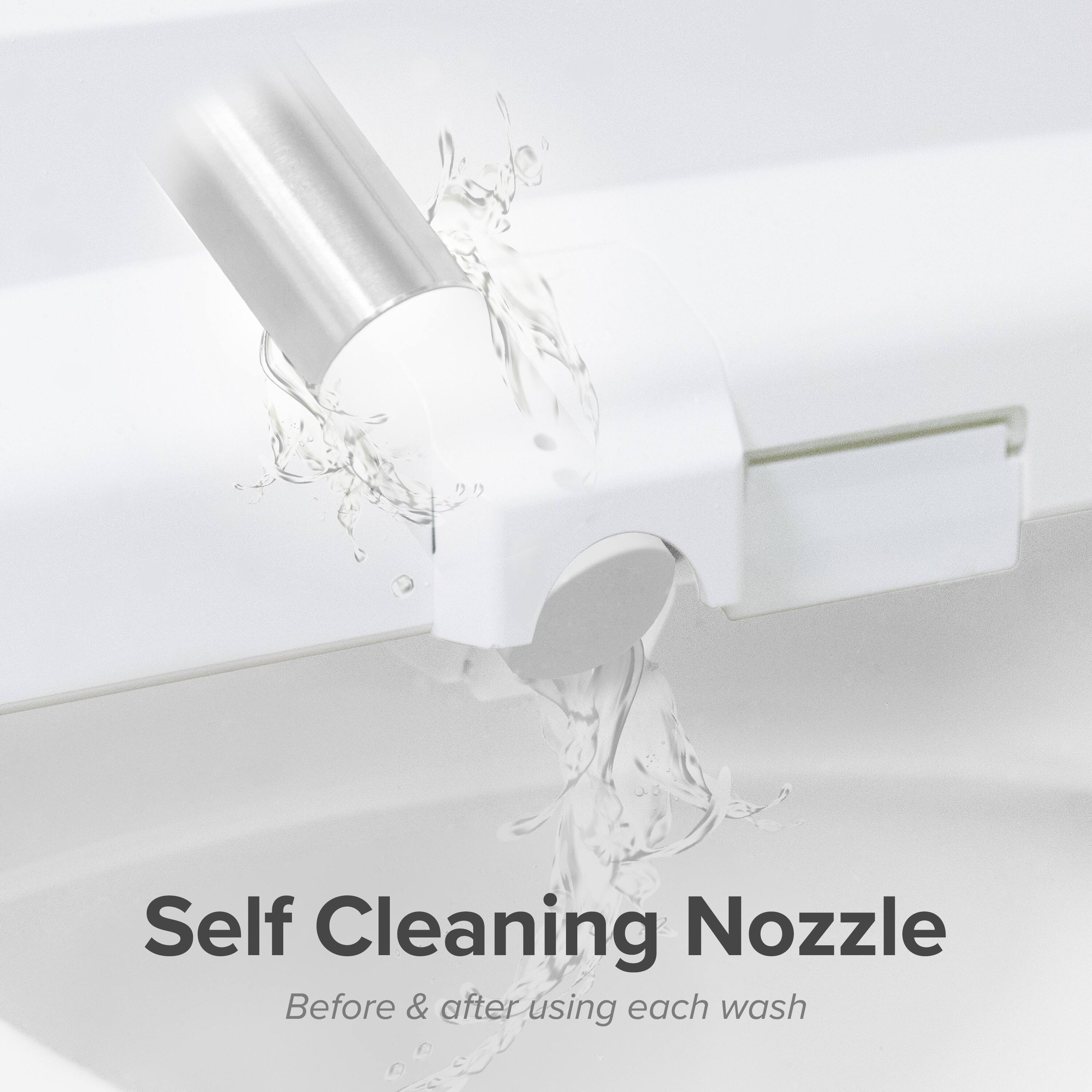 Self Cleaning Nozzle  
Before & after using each wash