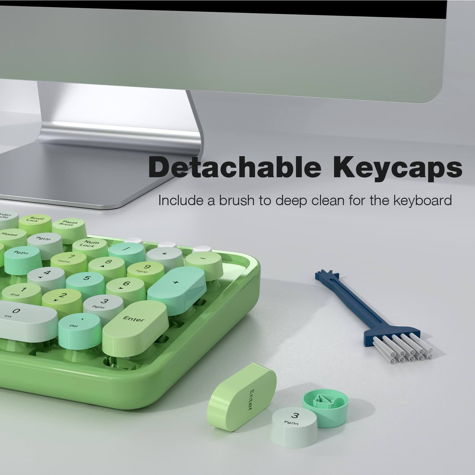 Detachable Keycaps  
Include a brush to deep clean for the keyboard