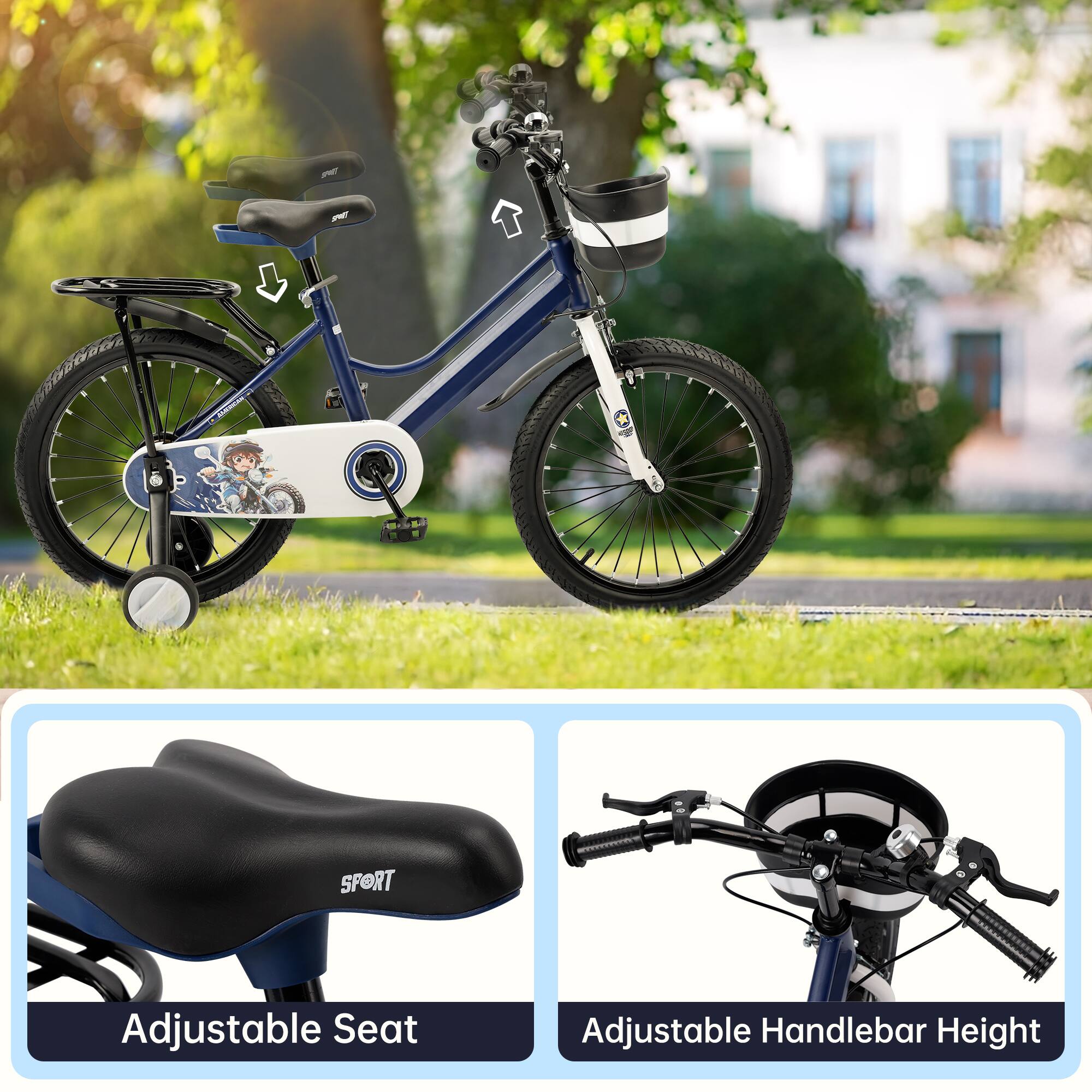 - Adjustable Seat
- Adjustable Handlebar Height