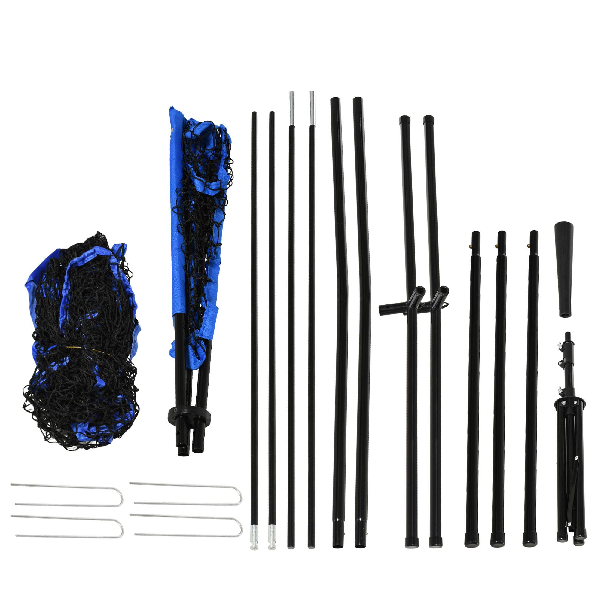 Alt View 7. Soozier - 7.5x7ft Baseball Catcher Net Set, Ball Caddy, Portable Pitching Net for Hitting, Batting, Blue - Blue.