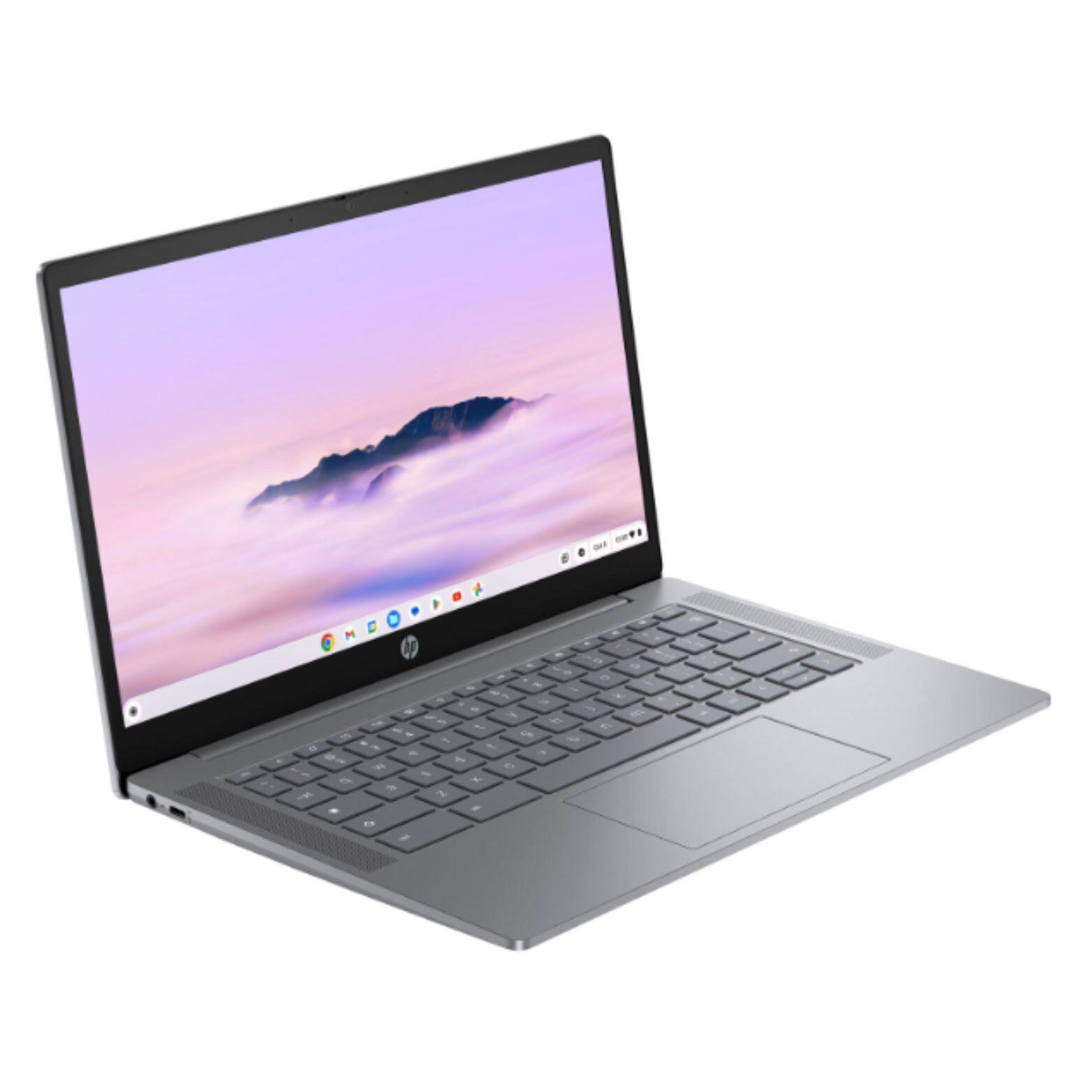 Alt View 2. HP - Chromebook 14a-nf0028ca 14" FHD IPS Intel Core i3-N305 0.8 GHz up to 3.8 GHz 8GB RAM 256GB UFS ChromeOS - Meteor Silver.