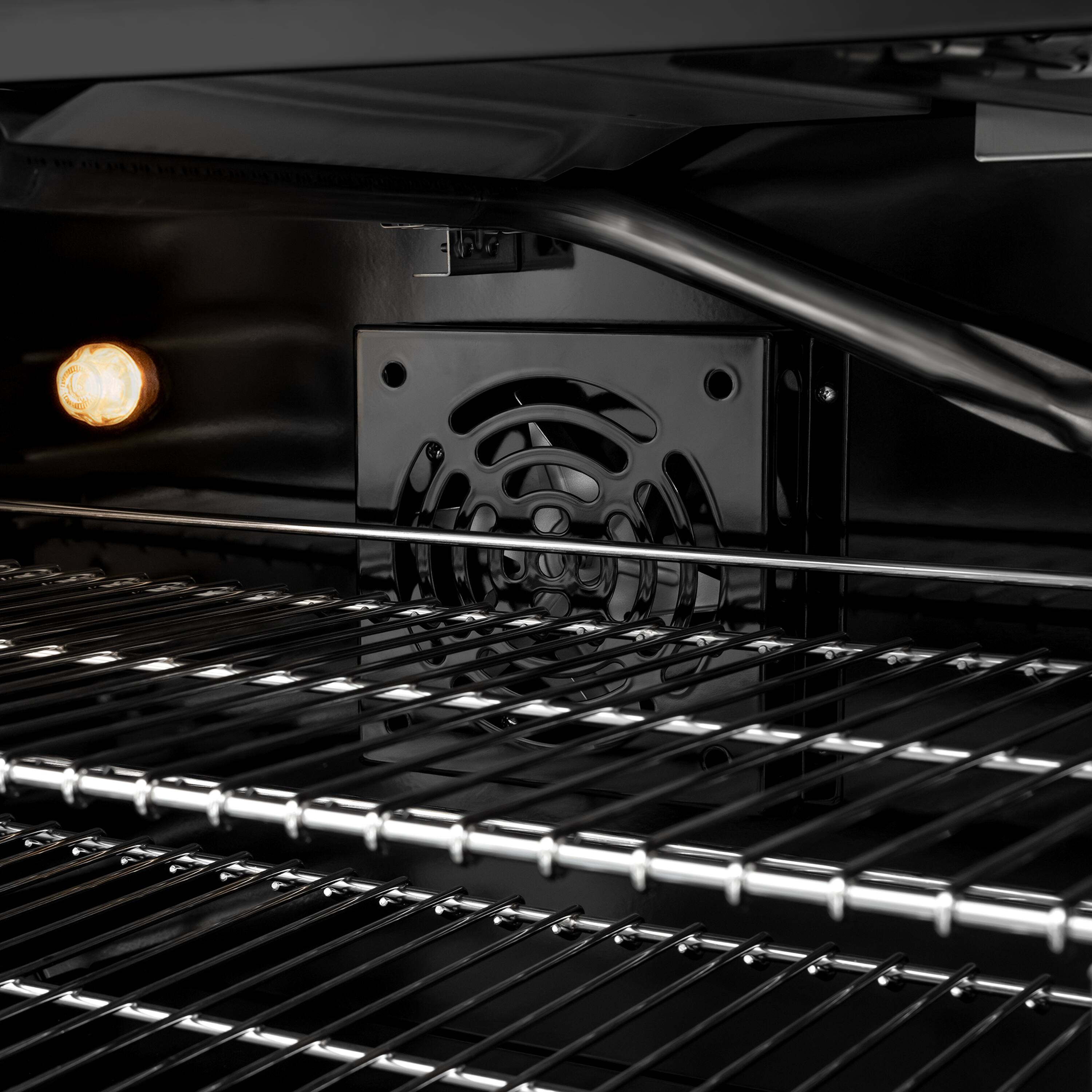 Alt View 12. ZLINE - 48 in. 6.7 cu. ft. Marino Freestanding Double Oven Gas Range with 8 Burner Cooktop and Convection Gas Oven - Black Stainless Steel.