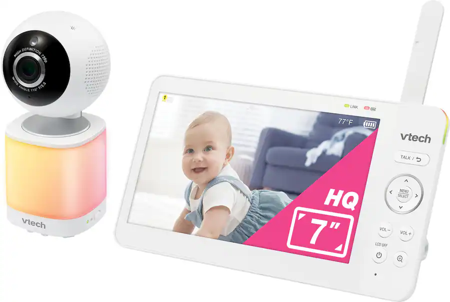 VTech 7” Digital Video Baby Monitor with Pan Tilt Zoom, 600p High ...