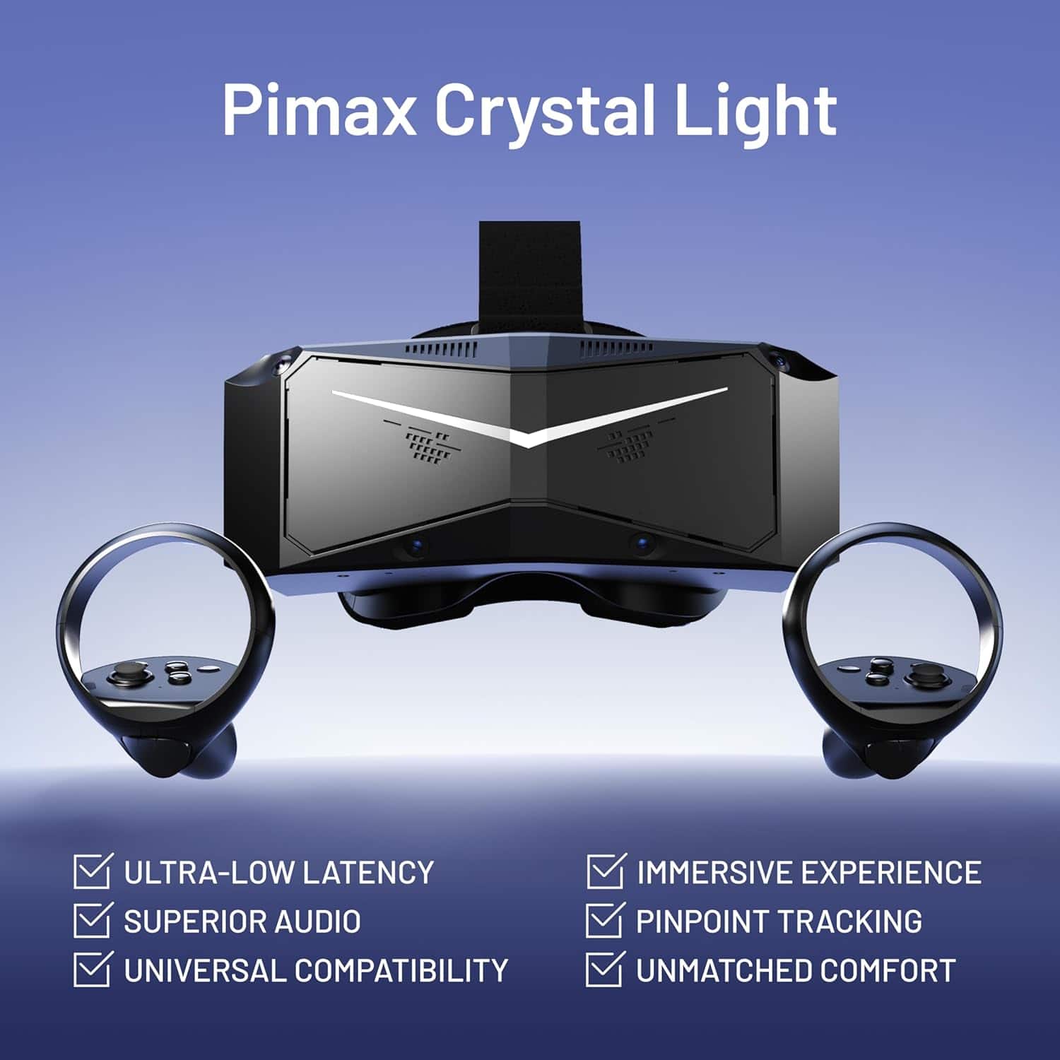 Pimax Crystal Light VR Headset w/ Controllers, Dual QLED+Mini LED