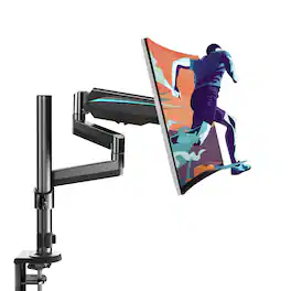 Eureka Ergonomic - Adjustable Gas Spring Single Monitor Desk Mount for Screens 13"-32" - Black