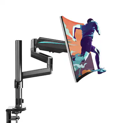 Front. Eureka Ergonomic - Adjustable Gas Spring Single Monitor Desk Mount for Screens 13"-32" - Black.