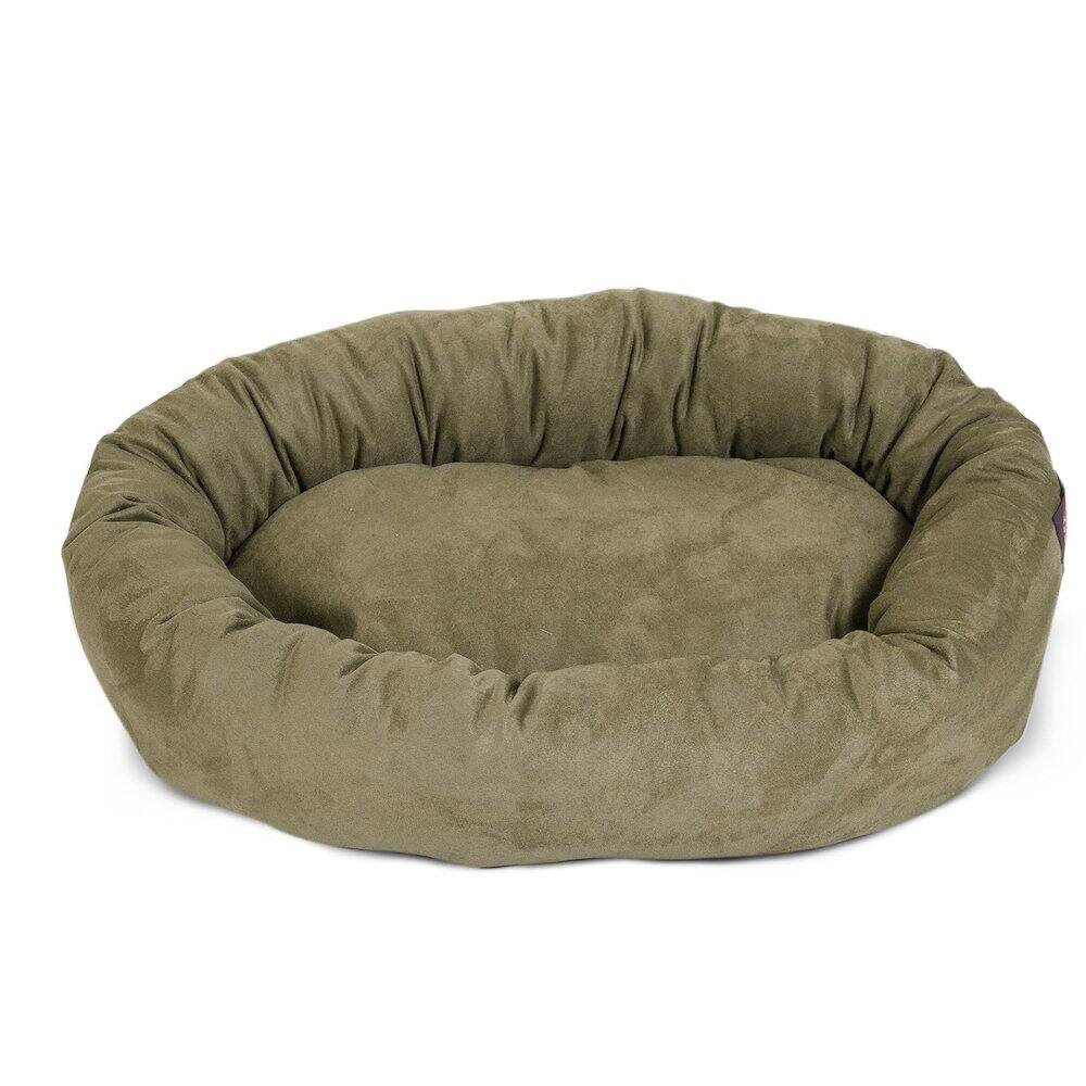 Angle. Majestic Pets - Majestic Pet 40 Inch Suede Calming Dog Bed Washable 40x29x9 (Inch) - Brown.