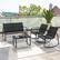 Back. Costway - 8 PCS Patio Rocking Rocking Chairs & Loveseat with Glass-Top Table Outdoor - Black.